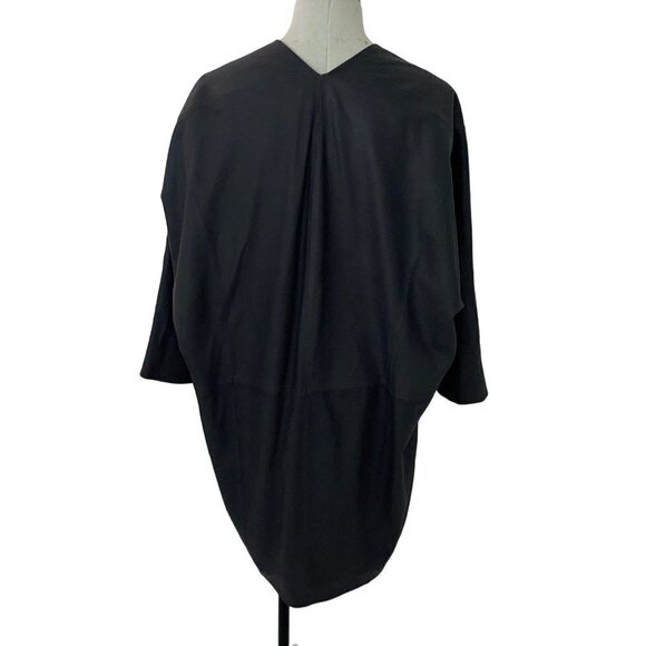 Vince Womens Jacket Size Small Gray Goat Leather Open Front Lined - Picture 15 of 15